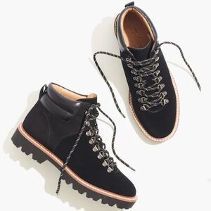 Madewell Black Lace Up Boots